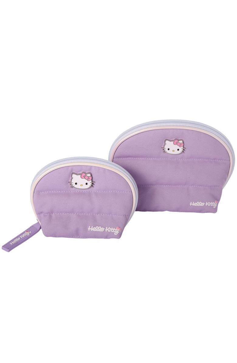 Hello Kitty Large and Small Dome Cosmetic Travel Bag, Main, color, Purple
