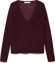 MANGO Metallic V-Neck Sweater