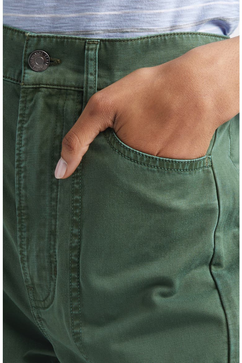 High Waist Barrel Leg Pants, Alternate, color, DARK HUNTER GREEN