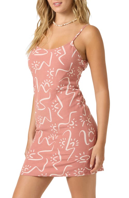O'neill Taryn Tidalwave Print Minidress In Pink