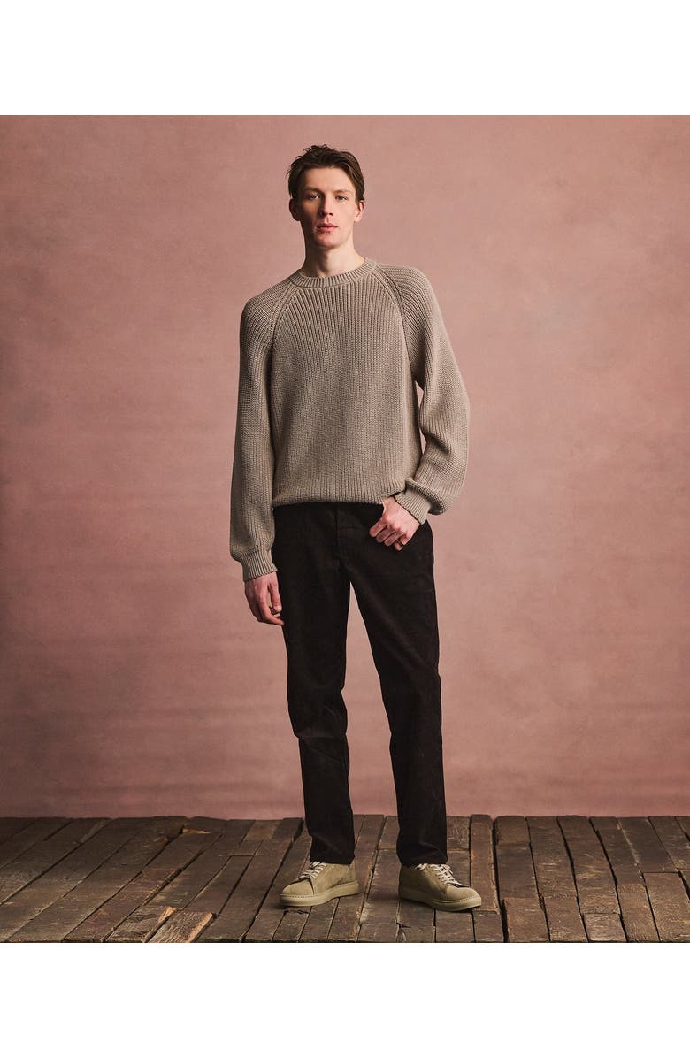 NAADAM Cotton Fisherman Raglan Crewneck Sweater, Alternate, color, Sand