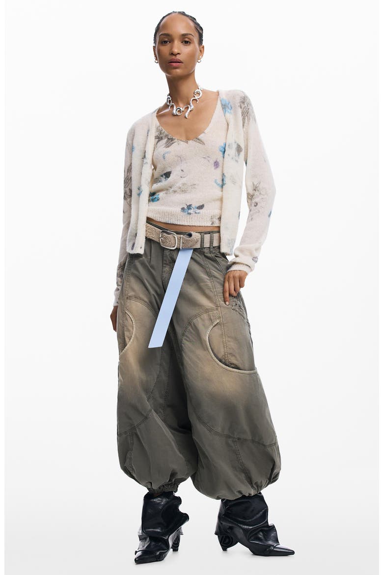Barrel Leg Pants, Alternate, color, LIGHT GREEN