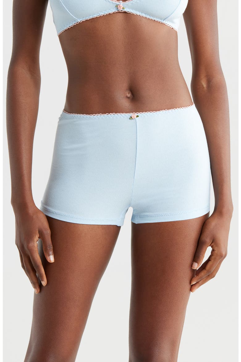 Rib Lounge Shorts, Main, color, POWDER BLUE