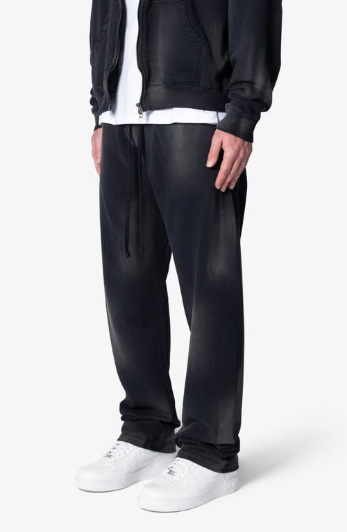 Mnml Faded Relaxed Fit Cotton Sweatpants In Washed Black