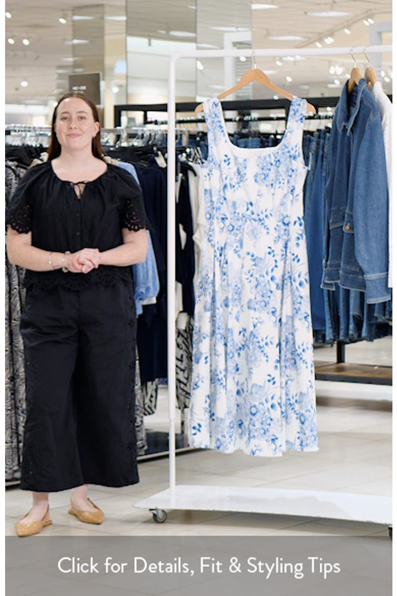 The Muse Floral Stretch Cotton Midi Dress video