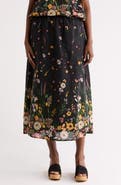 DR2 by Daniel Rainn Floral Border Maxi Skirt