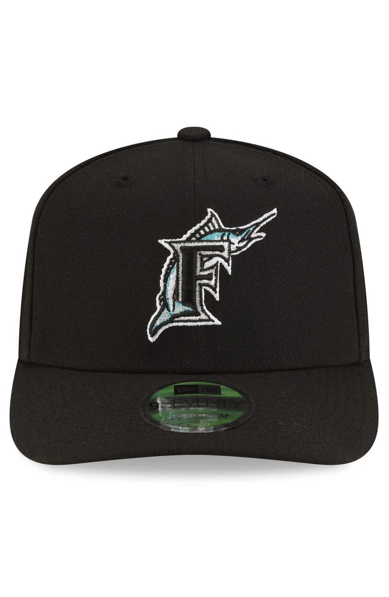 New Era Men's New Era  Black Florida Marlins  Player Replica 9SEVENTY Adjustable Hat, Alternate, color, Black