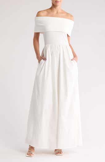 Love By Design Monet Off-the-Shoulder Mixed Media Maxi Dress