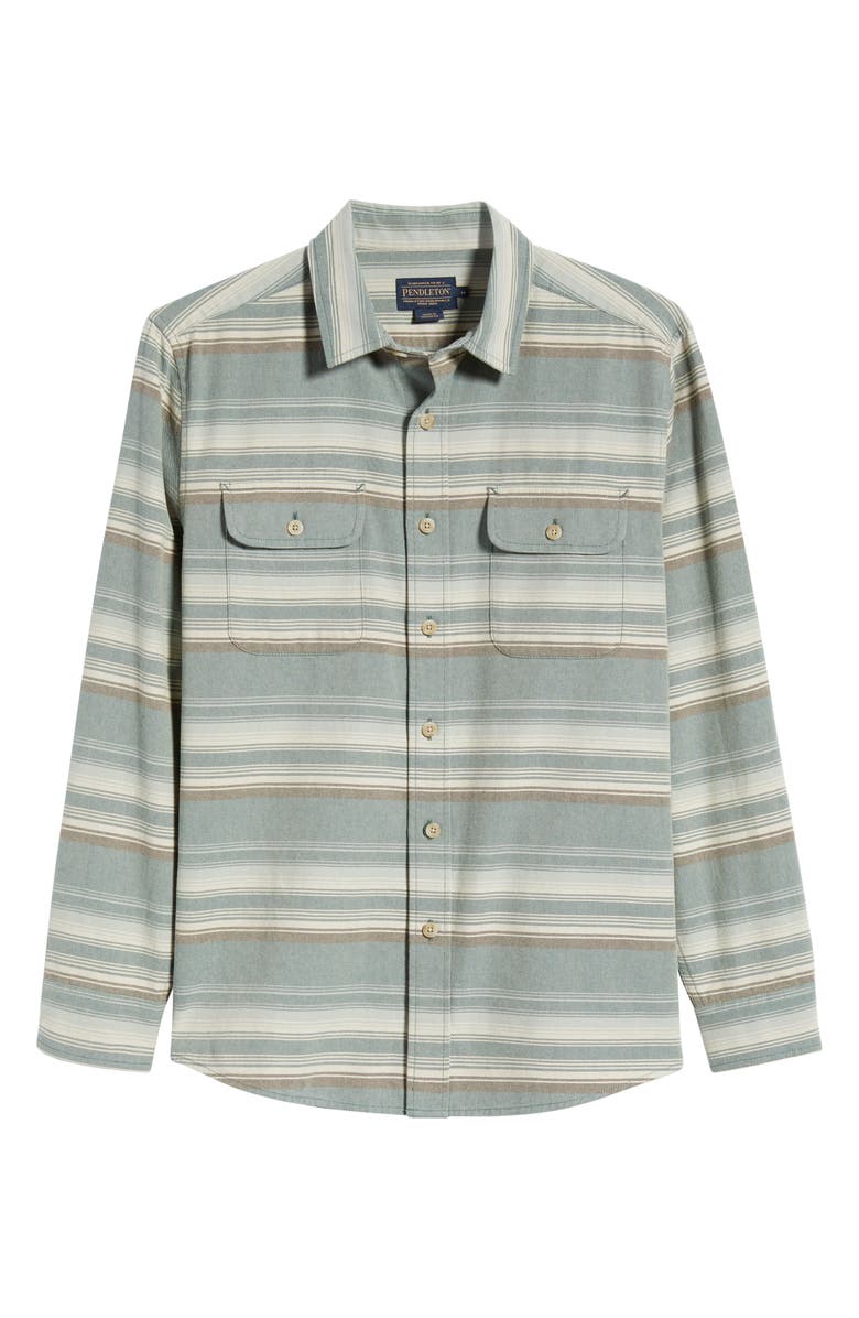 Pendleton Beach Shack Stripe Brushed Cotton Button-Up Shirt, Main, color, 
