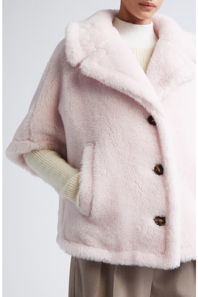 Corvino Alpaca, Virgin Wool & Silk Cape, Alternate, color, BEIGE PINK