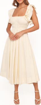 Petal & Pup Linda Ruffle Sleeve Midi Dress