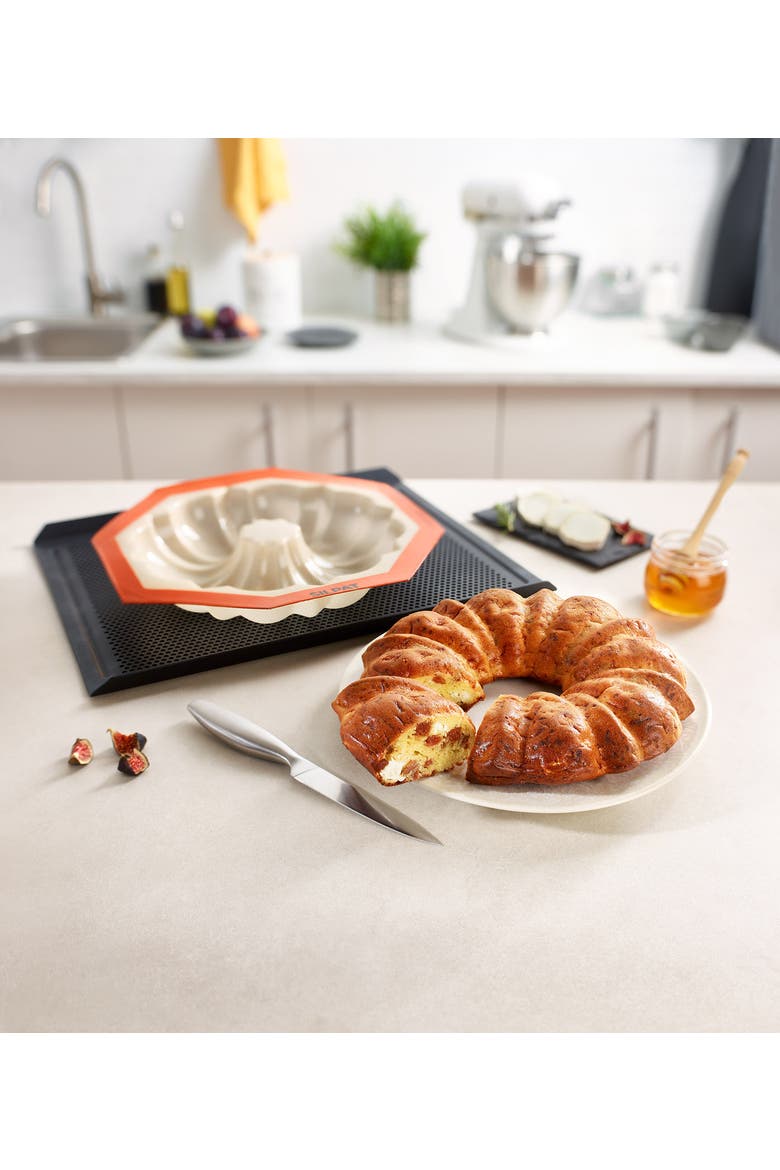 Perfect Non-Stick Rose Fluted Cake Pan, Alternate, color, Orange