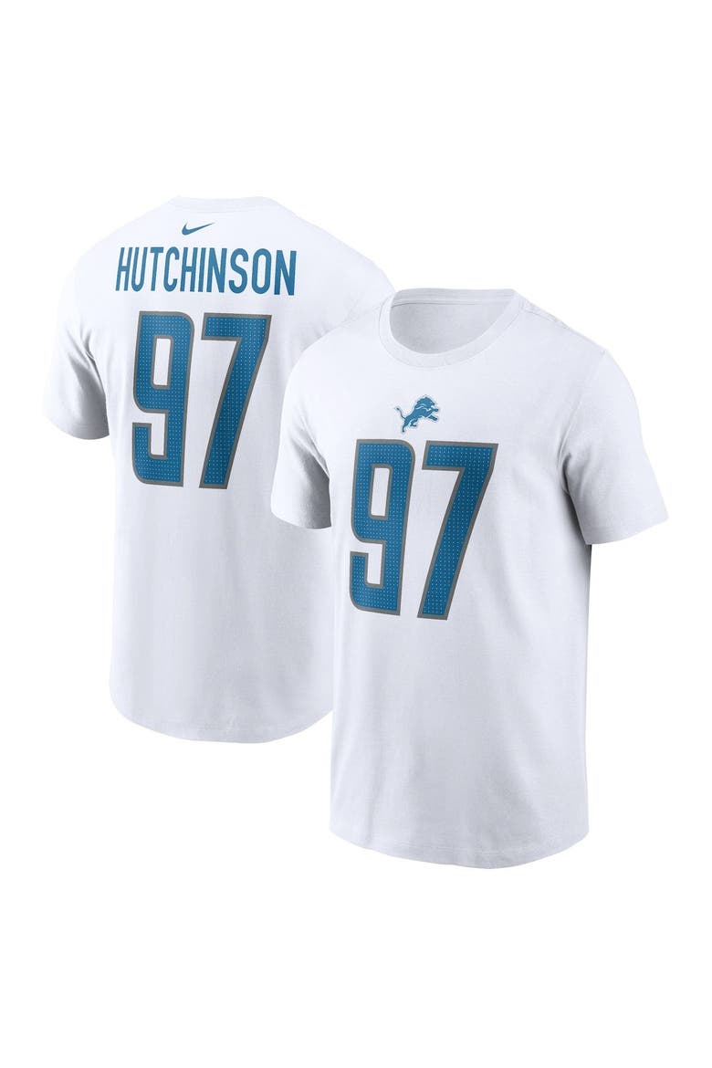 Men's Nike Aidan Hutchinson  White Detroit Lions  Player Name & Number T-Shirt, Main, color, White