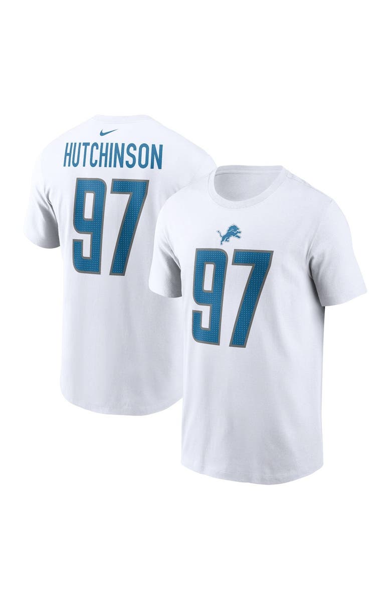 Nike Men's Nike Aidan Hutchinson White Detroit Lions Player Name & Number T-Shirt, Main, color, White