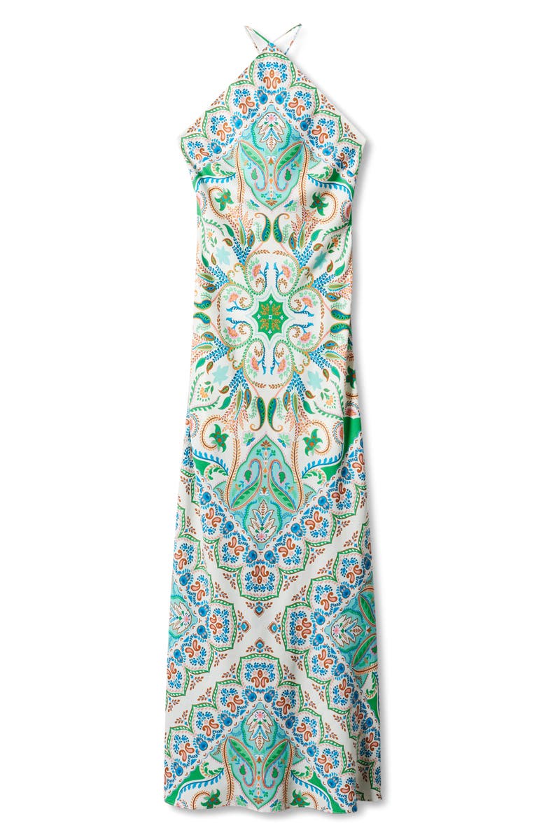 MANGO Paisley Open Back Maxi Dress, Alternate, color, 