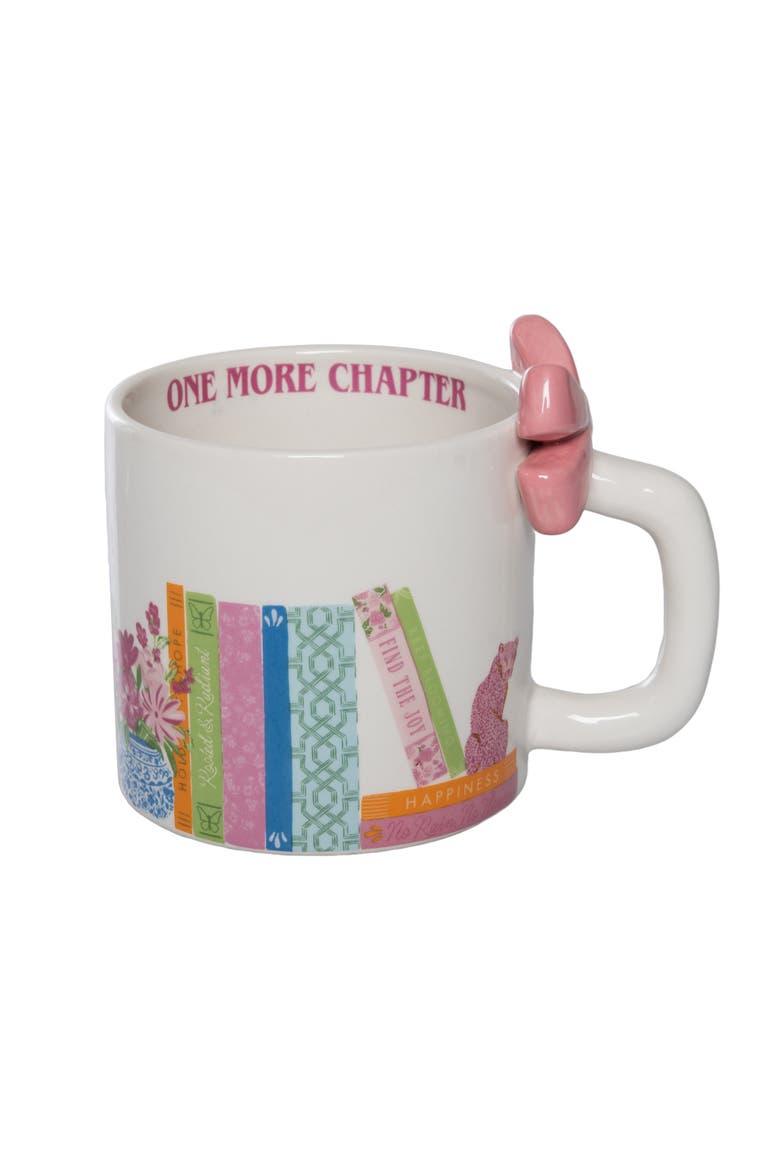 One More Chapter Mug w/ Bow Handle Ceramic White, Main, color, White