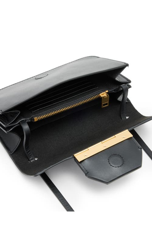Allsaints Ann Leather Crossbody Wallet Bag In Black
