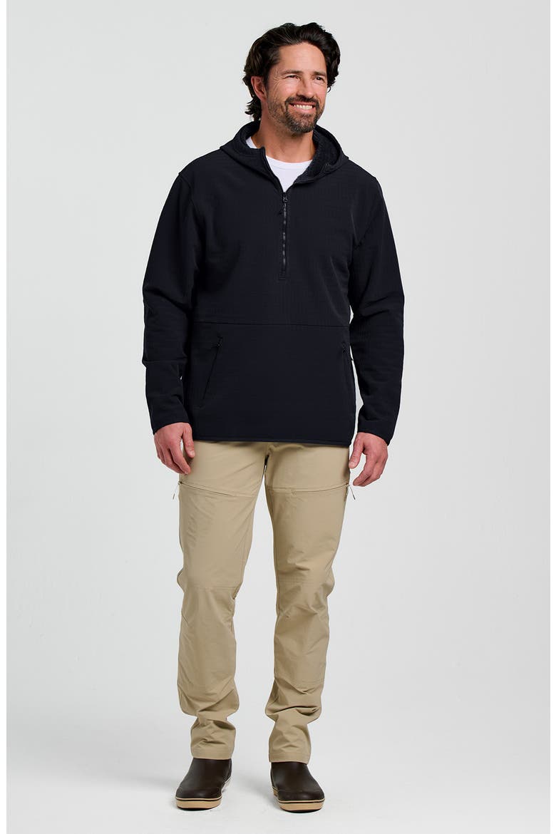 Stretch Fleece Anorak, Alternate, color, BLACK