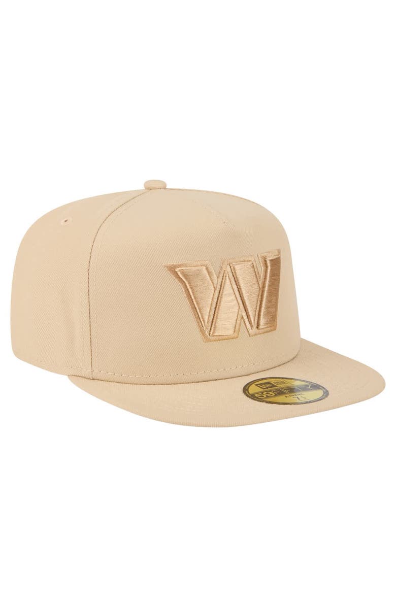 New Era Men's New Era  Light Beige Washington Commanders Color Pack A-Frame 59FIFTY Fitted Hat, Alternate, color, 