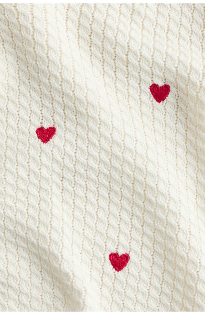 H&M Cotton Jumper, Alternate, color, Cream/Hearts
