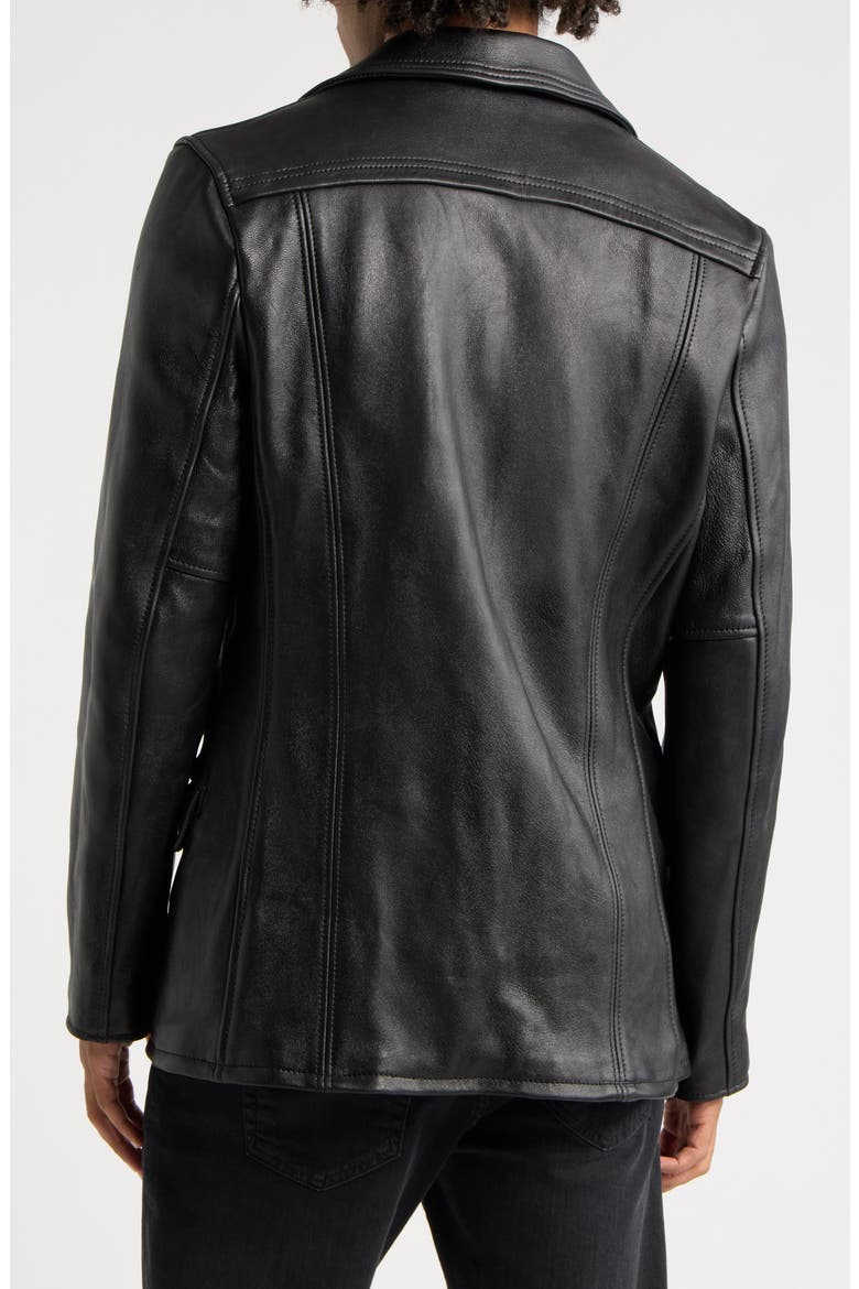 Backstage Leather Car Coat, Alternate, color, BLACK