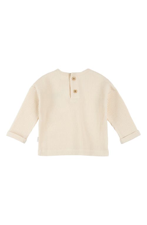 FIRSTS BY PETIT LEM FIRSTS BY PETIT LEM ORANGE APPLIQUÉ THERMAL KNIT TOP & PANTS SET
