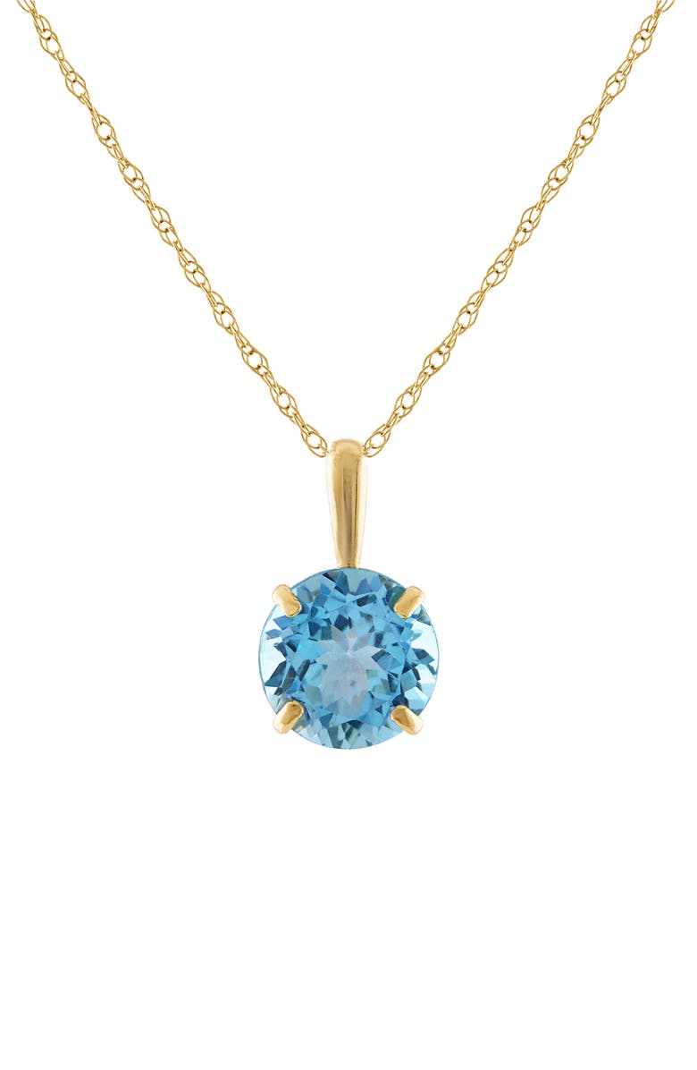 FUZION CREATIONS Stone Pendant Necklace, Main, color, Swiss Blue Topaz