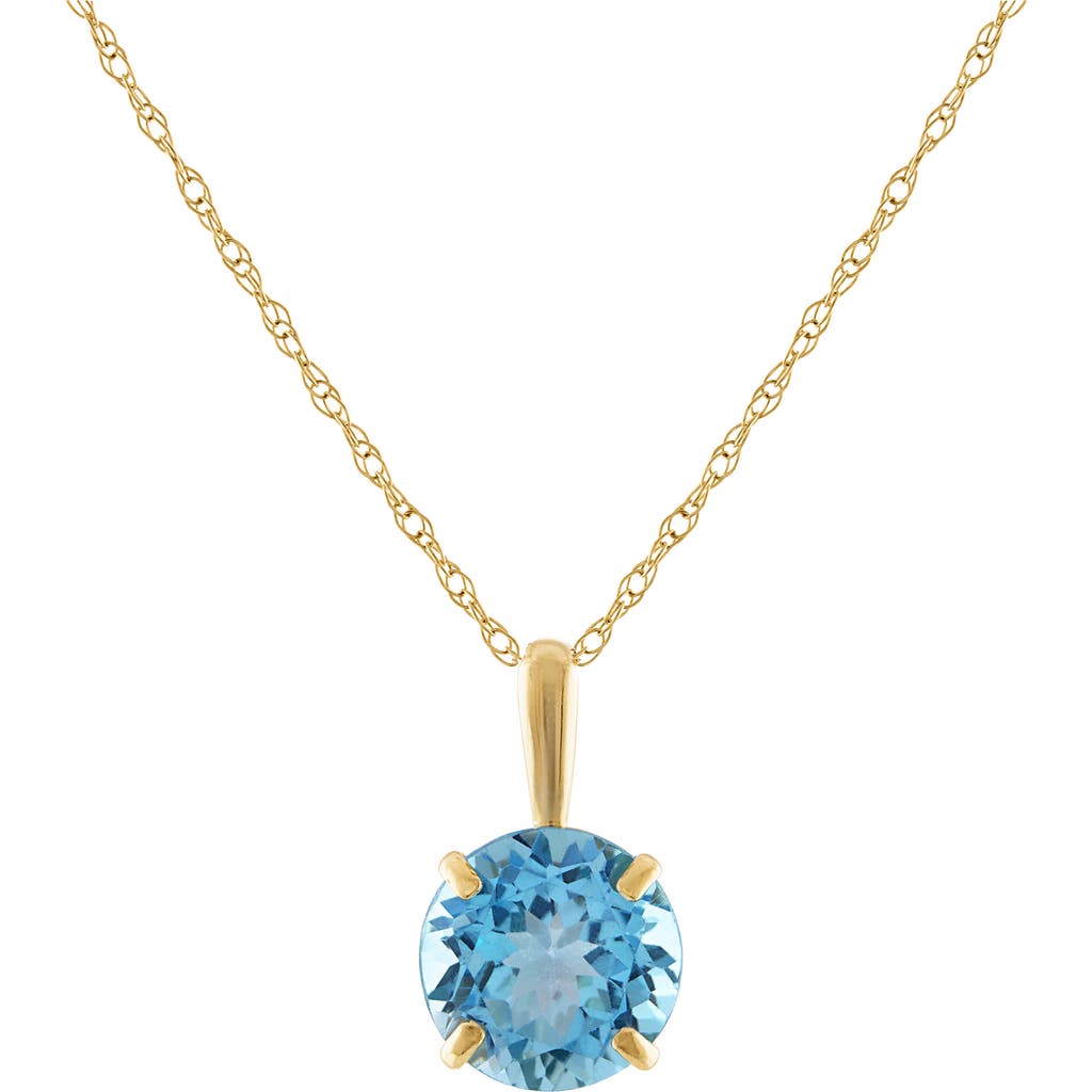 Fuzion Creations Stone Pendant Necklace In Swiss Blue Topaz
