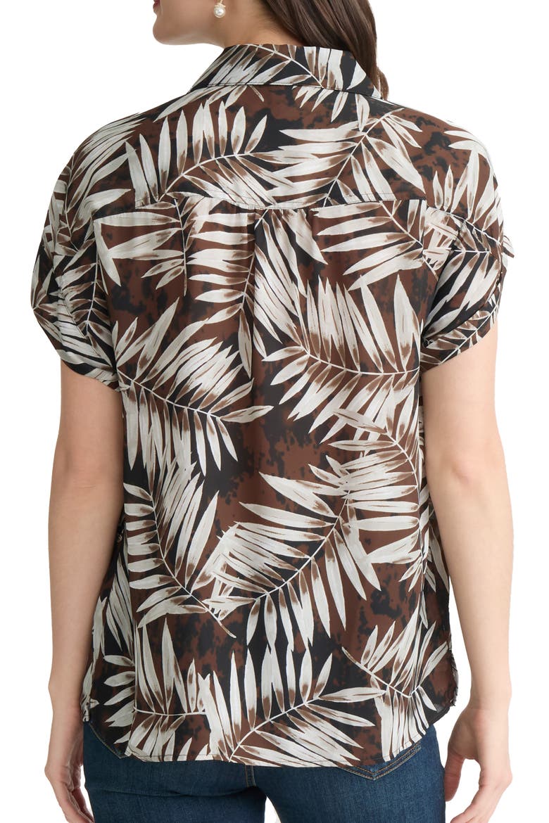 Print Short Sleeve Shirt, Alternate, color, FUDGE MULTI