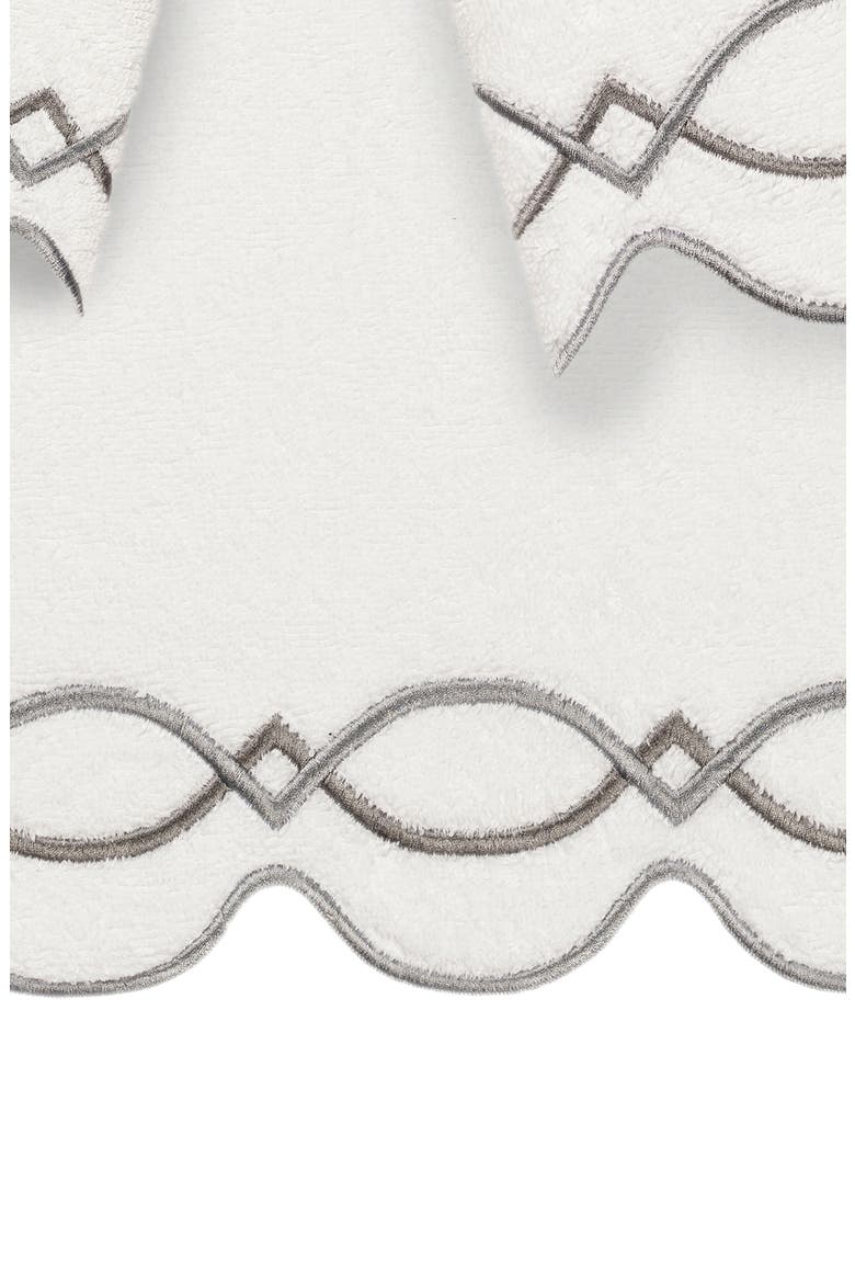 3-Piece Diamond Chain Embroidered Turkish Cotton Towel Set, Alternate, color, WHITE/ GRAY