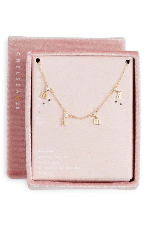 Demi Fine Cubic Zirconia Mama Charm Necklace