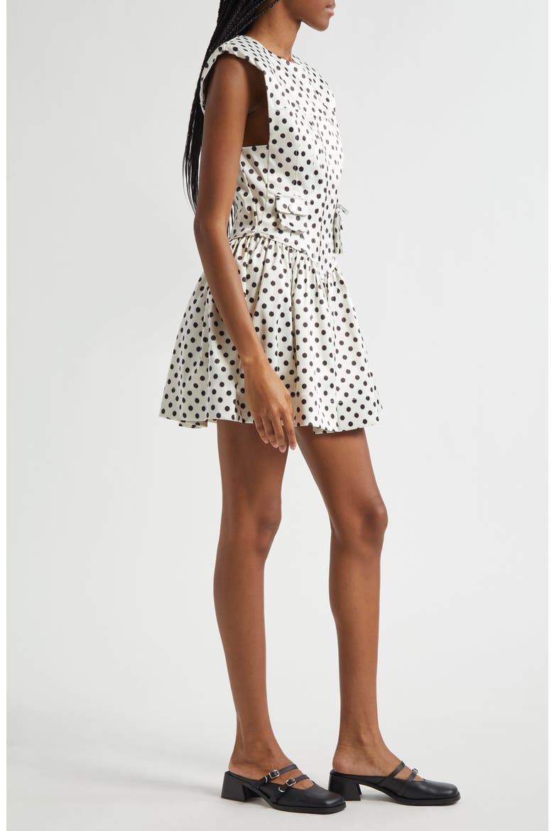 Print Dot Corset Minidress, Alternate, color, EGRET