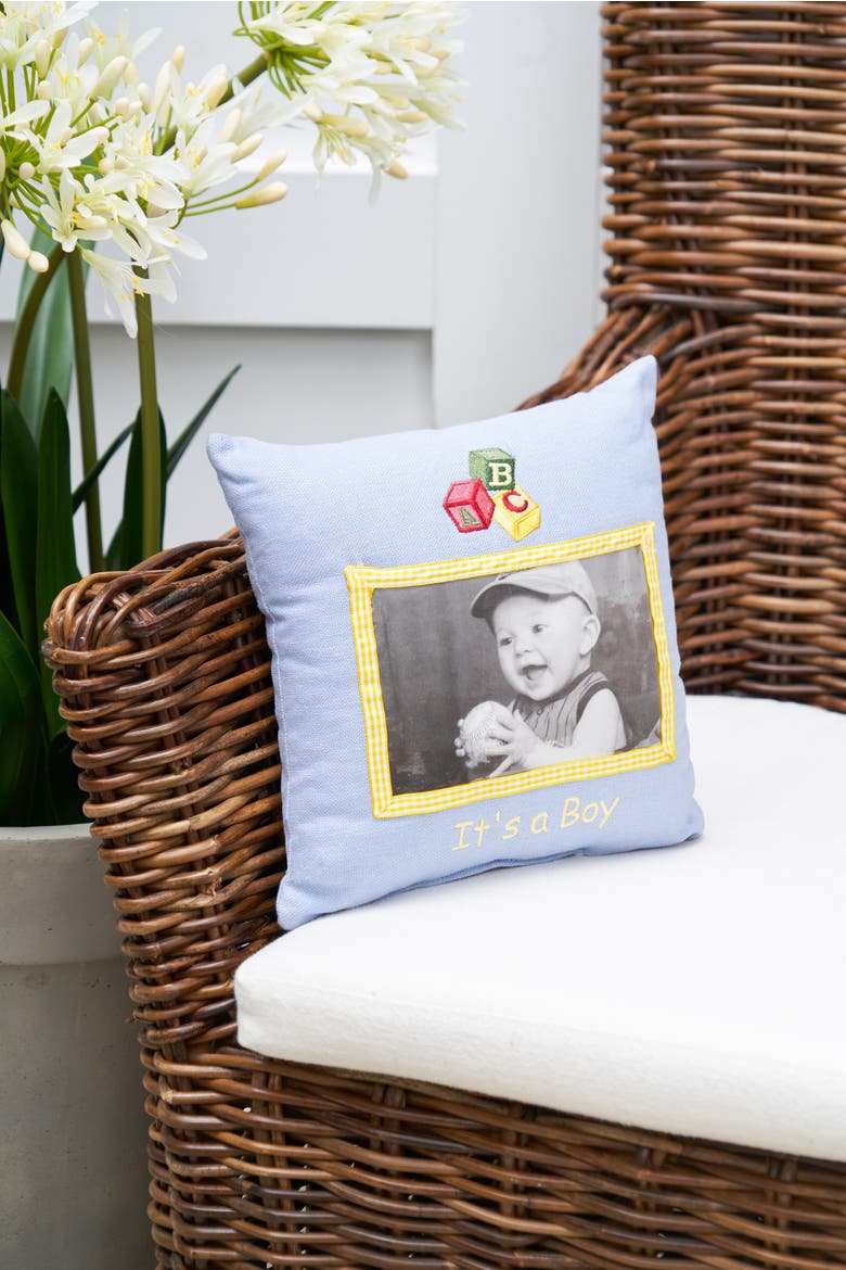 "It's A Boy" Mini Accent Pillow 10" x 10", Alternate, color, Blue