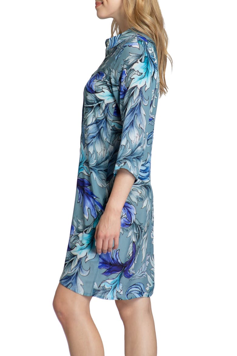 Cupro Blend Shirtdress, Alternate, color, BLUE MULTI