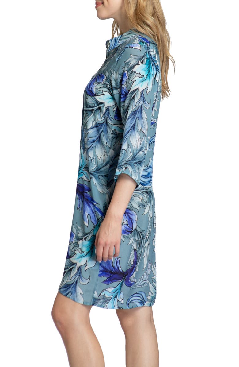 APNY Cupro Blend Shirtdress, Alternate, color, Blue Multi