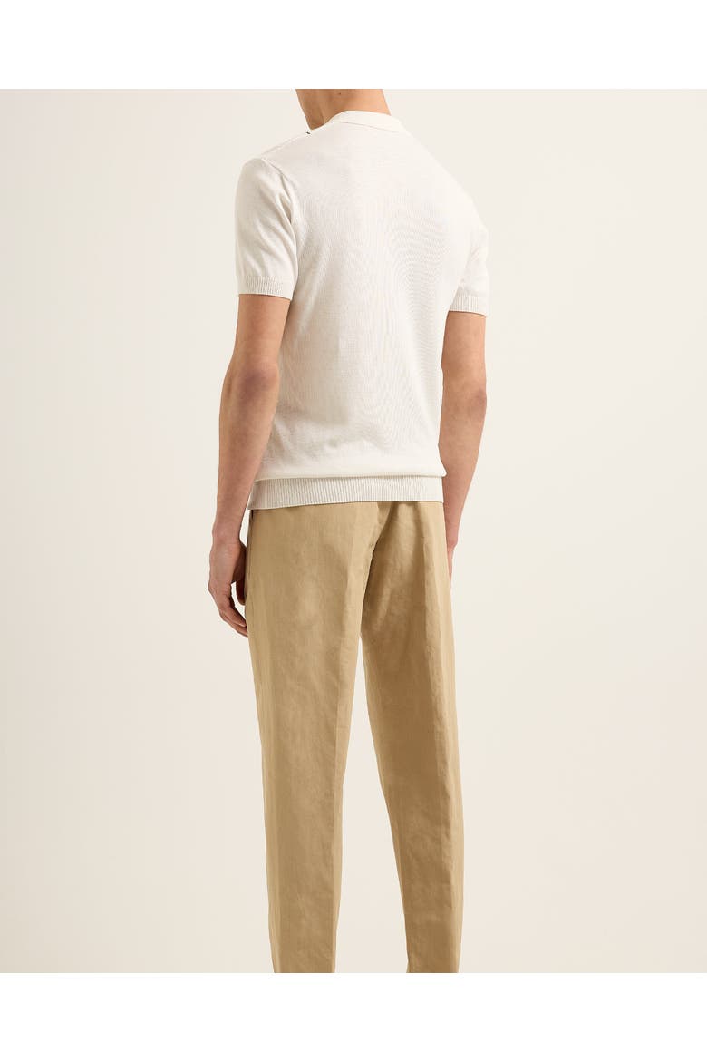 Horton Silk Tailored-Fit Polo Shirt, Alternate, color, WHITE/NIGHT IRIS STRIPE