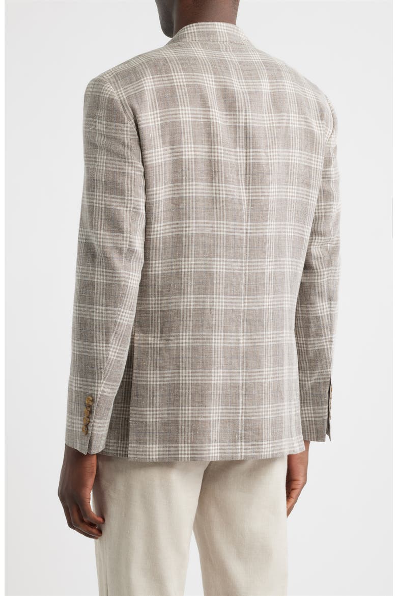 Henrik Trim Fit Plaid Slub Linen & Cotton Blend Sport Coat, Alternate, color, TAN ENZO PLAID