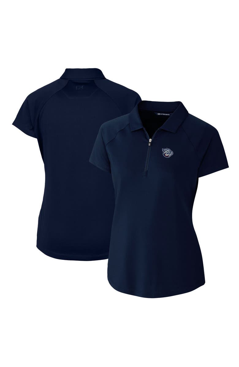 Cutter & Buck Women's Cutter & Buck Navy Lehigh Valley IronPigs Forge DryTec Raglan Stretch Polo, Main, color,
