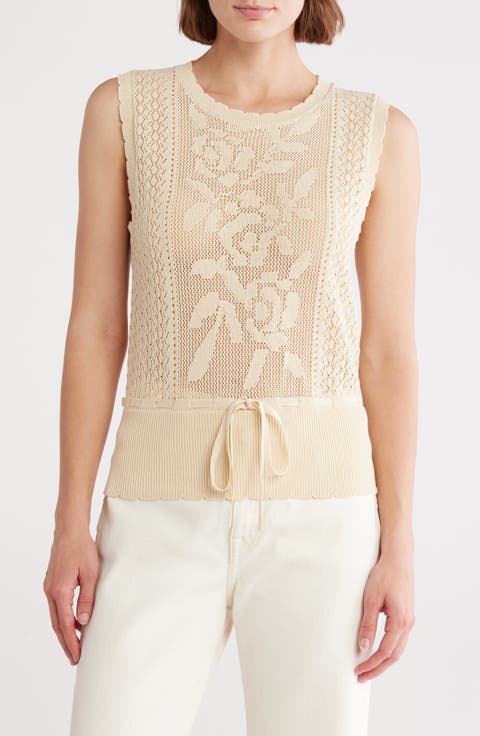 Scalloped Sleeveless Sweater