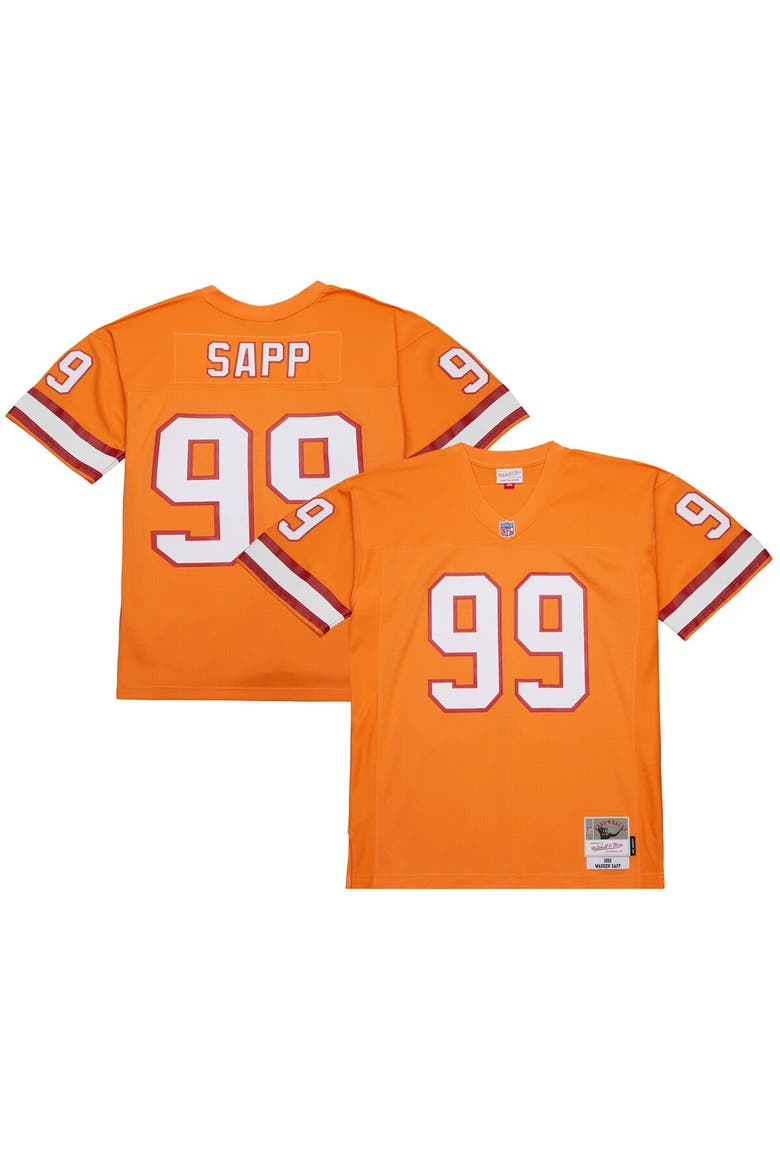 Men's Mitchell & Ness Warren Sapp Orange Tampa Bay Buccaneers 1995 Legacy Replica Jersey, Main, color, Orange