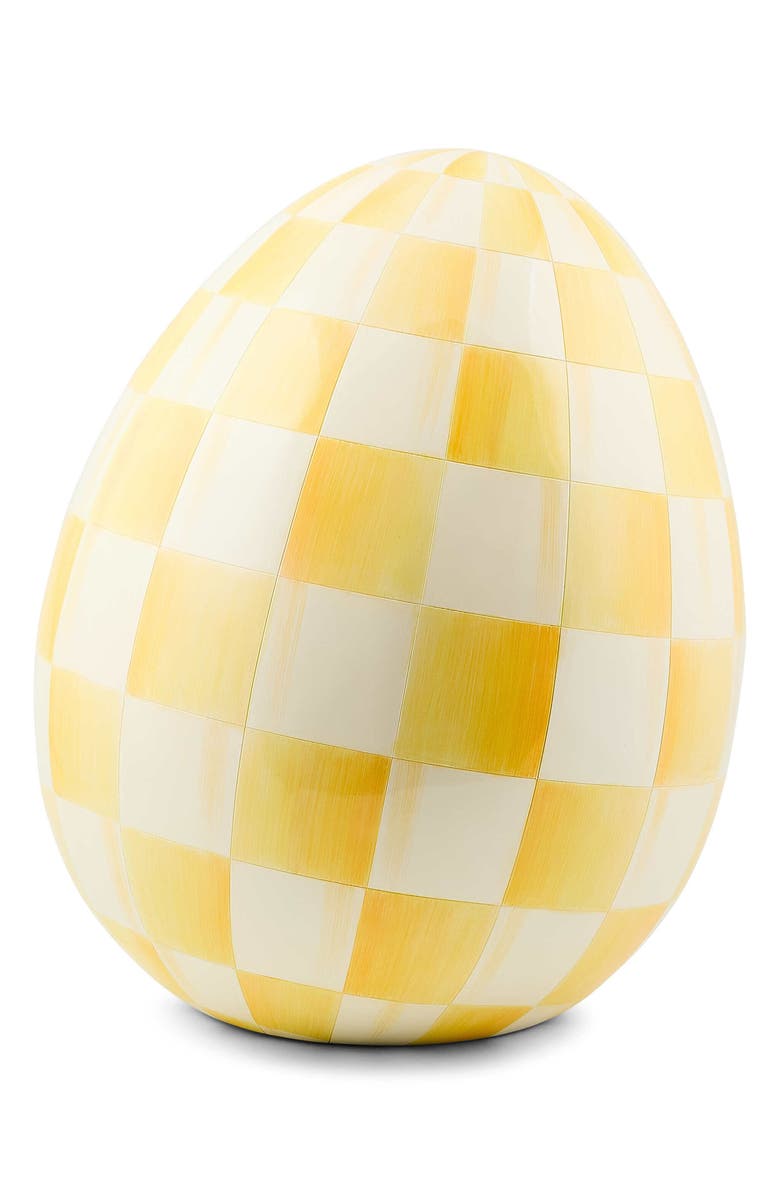 MACKENZIE CHILDS Sunshine Check Large Egg, Main, color, Yellow