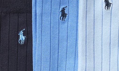 Polo Ralph Lauren 3-pack Ribbed Socks In Blue