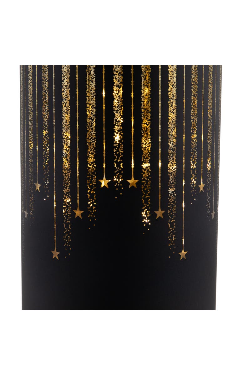 Northlight LED Lighted Glass Candle with Stars Christmas Decoration - 8" - Small, Alternate, color, Black