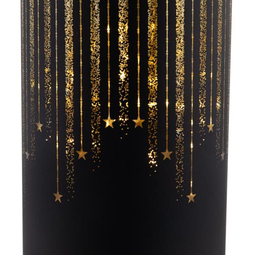 Northlight Led Lighted Glass Candle With Stars Christmas Decoration In Black