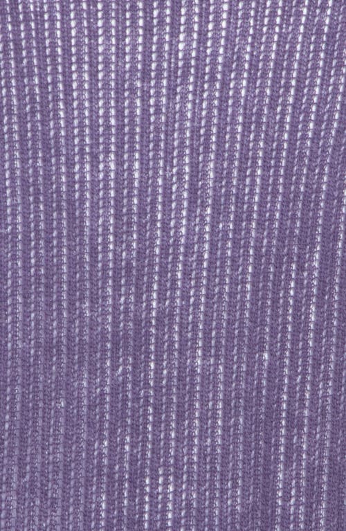 Portolano Open Knit Wrap Scarf In Purple