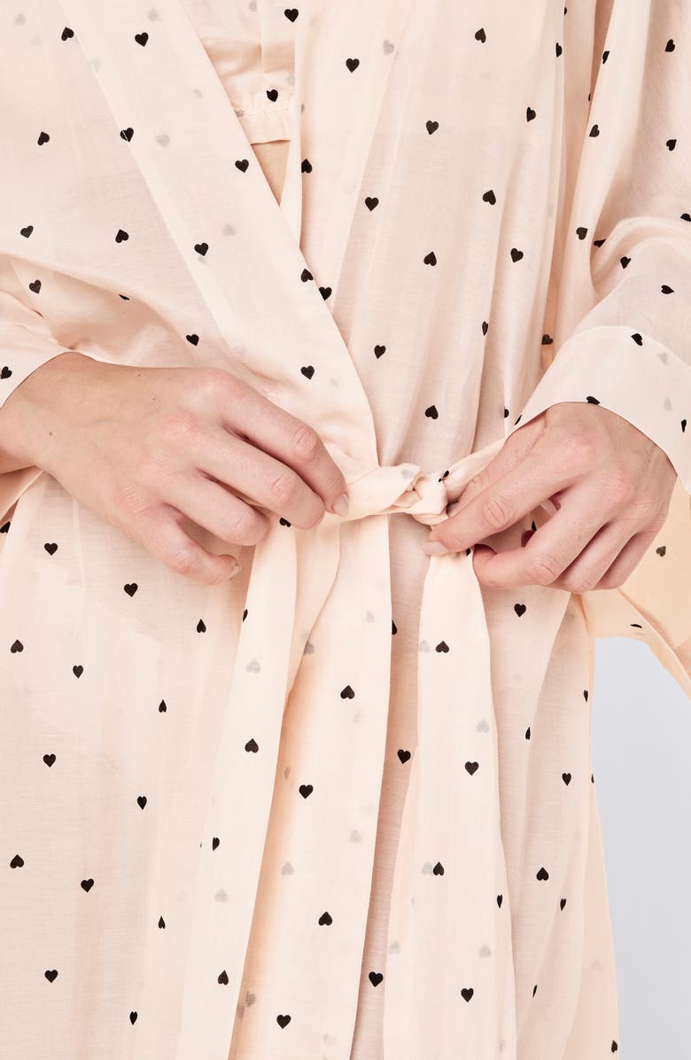 Papinelle Hearts Maxi Robe, Alternate, color, Rosewater