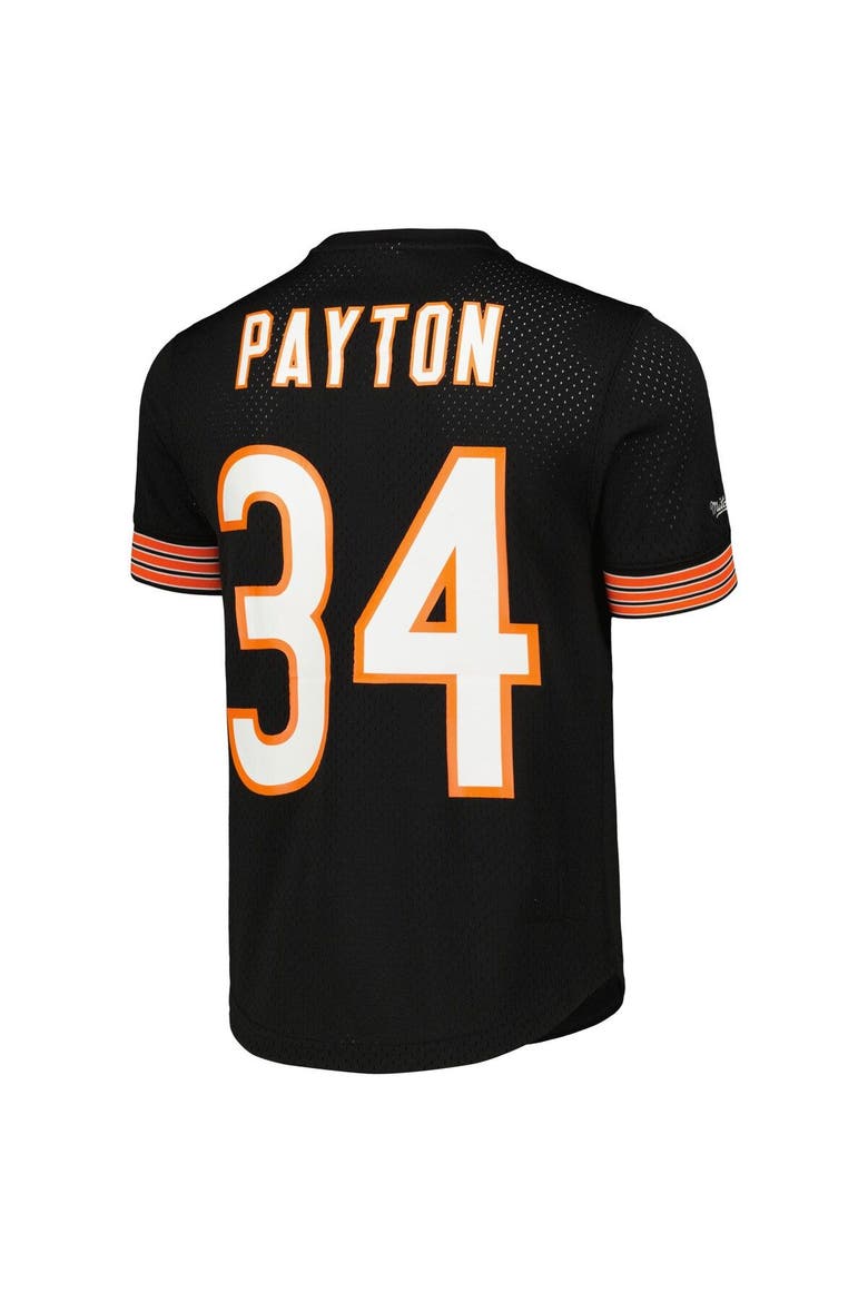 Men's Mitchell & Ness Walter Payton Black Chicago Bears Retired Player Name & Number Mesh Top, Alternate, color, Black