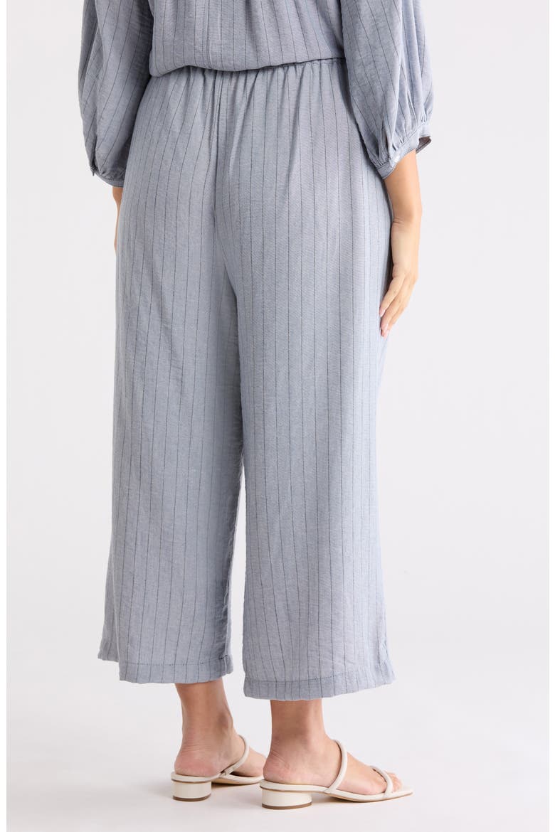 Tie Waist Wide Leg Pants, Alternate, color, DENIM/ BLACK STRIPE