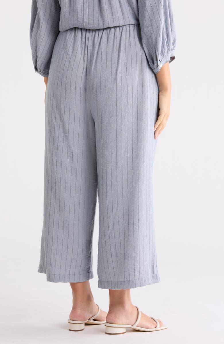 MAX STUDIO Tie Waist Wide Leg Pants, Alternate, color, Denim/ Black Stripe
