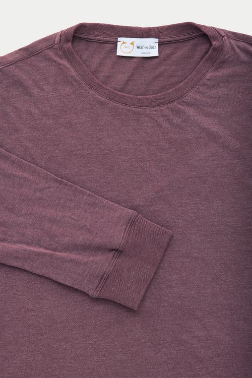 Wolf Vs. Goat (wvg) Light Weight Viscose Sorona Long Sleeve Crew Neck T-shirt In Burgundy